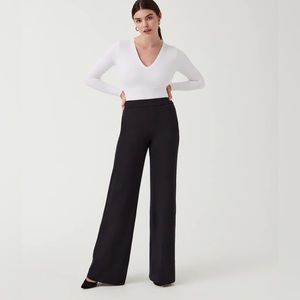 SPANX perfect pant wide leg in black.